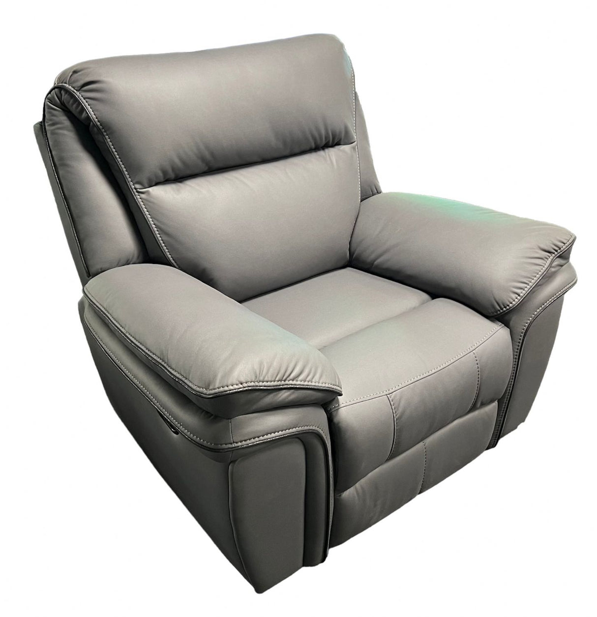 Modern Grey Leather Fabric Upholstery Sofa Recliner Armchair