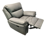 Modern Grey Leather Fabric Upholstery Sofa Recliner Armchair