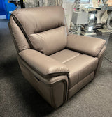 Modern Brown Leather Fabric Upholstery Sofa Recliner Armchair