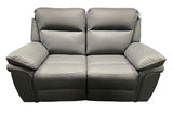 Modern Grey Leather Fabric Upholstery 2 Seater Recliner Sofa