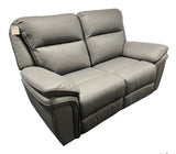 Modern Grey Leather Fabric Upholstery 2 Seater Recliner Sofa