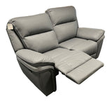 Modern Grey Leather Fabric Upholstery 2 Seater Recliner Sofa