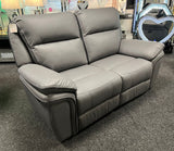Modern Grey Leather Fabric Upholstery 2 Seater Recliner Sofa