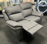 Modern Grey Leather Fabric Upholstery 2 Seater Recliner Sofa