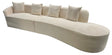 Modern Ivory Boucle Left Hand 5 Seater Curved Sofa