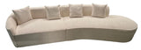 Modern Ivory Boucle Left Hand 5 Seater Curved Sofa