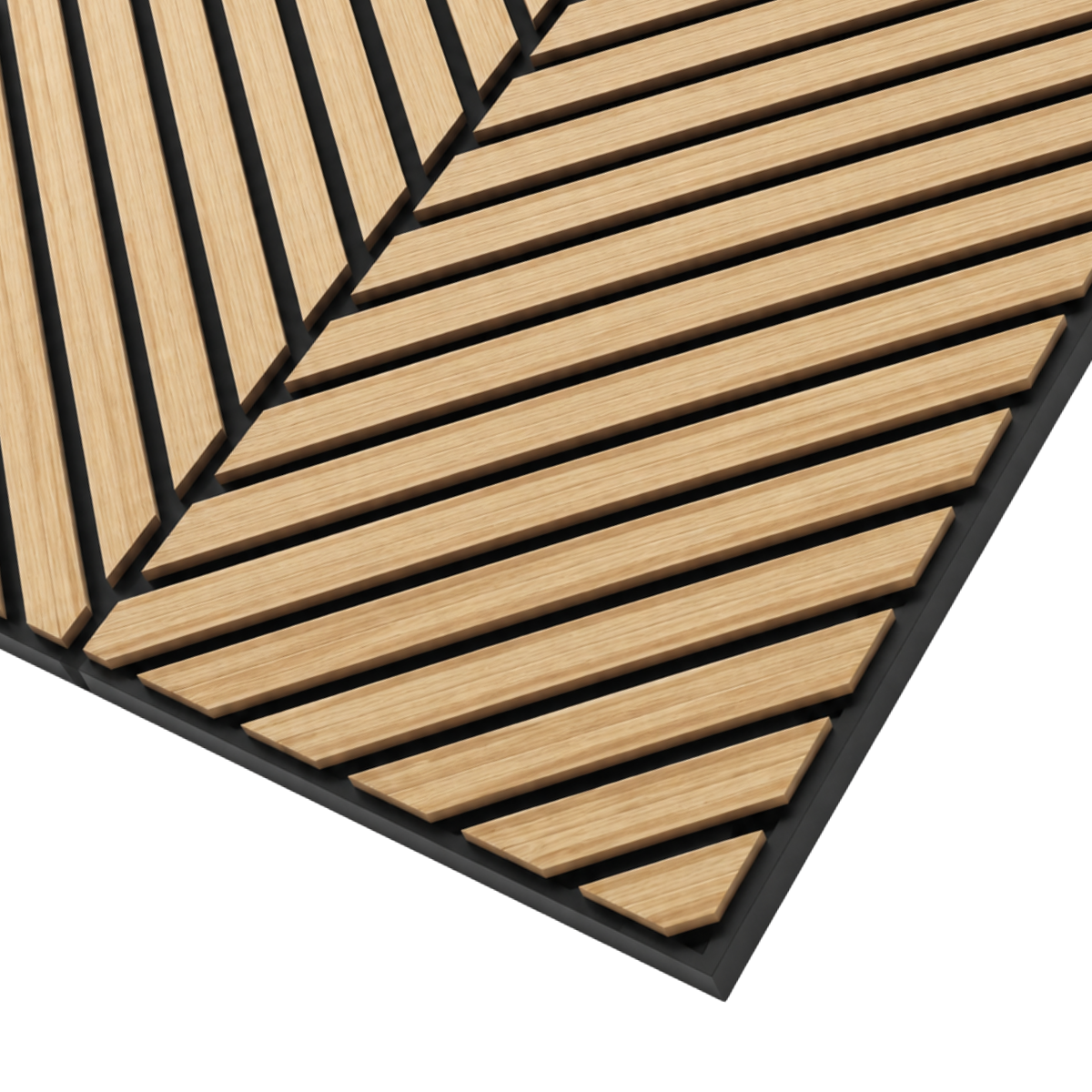 3m Wood Veneer Acoustic Diagonal Slat Wall Panels - 300cm x 60cm (2 pack) - Spanish Wood