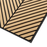 3m Wood Veneer Acoustic Diagonal Slat Wall Panels - 300cm x 60cm (2 pack) - Spanish Wood