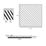 Neutral Collection - Acoustic Wall Panels - Oak on Grey Felt - Square/Diagonal- 60cm x 60cm (6 pack)