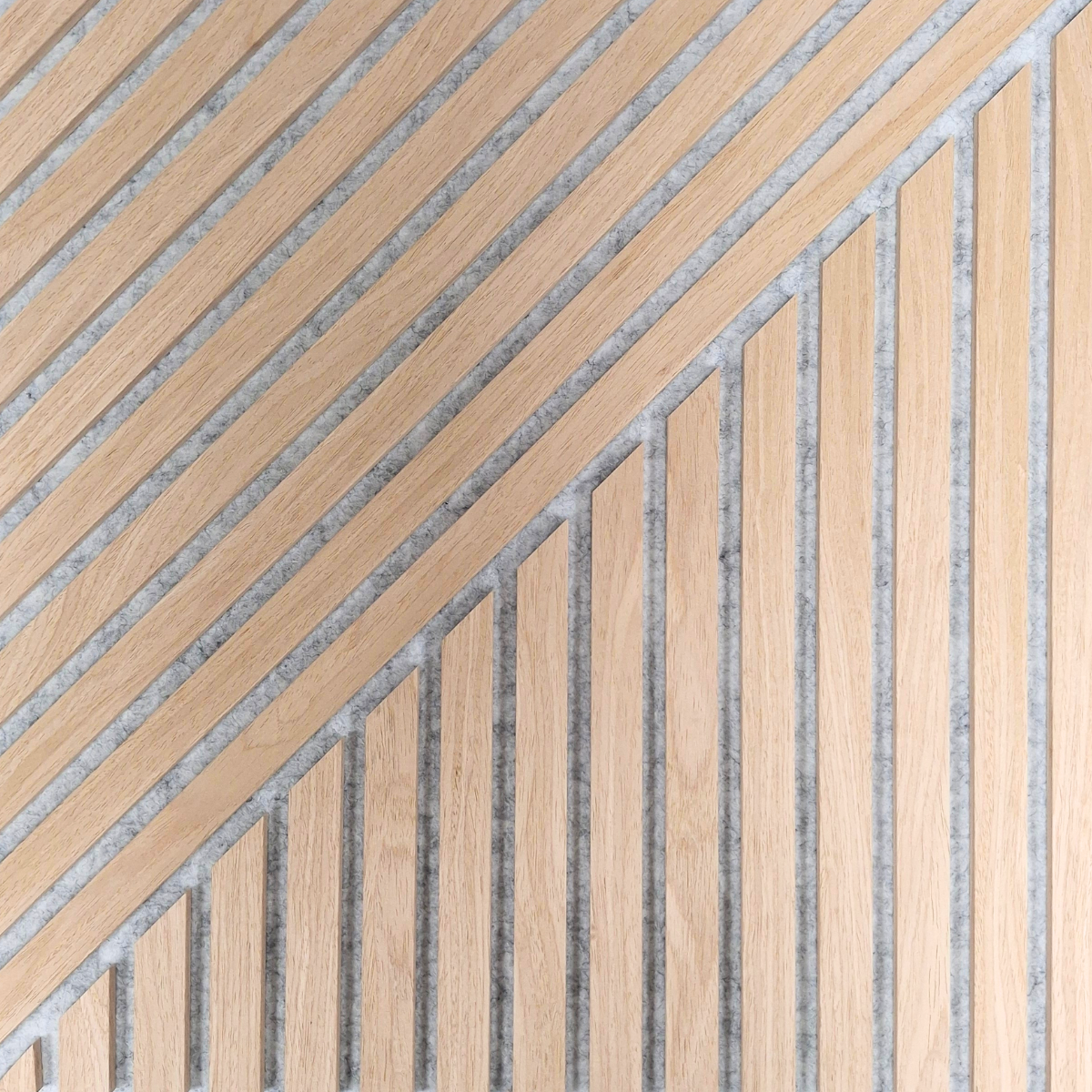Neutral Collection - Acoustic Wall Panels - Oak on Grey Felt - Square/Mix- 60cm x 60cm (6 pack)