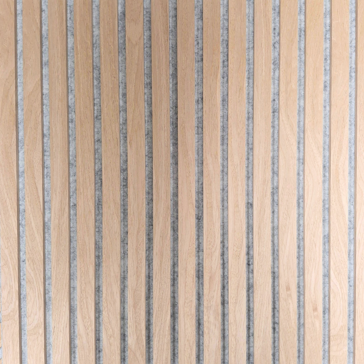 Neutral Collection - Acoustic Wall Panels - Oak on Grey Felt - Square/Straight- 60cm x 60cm (6 pack)