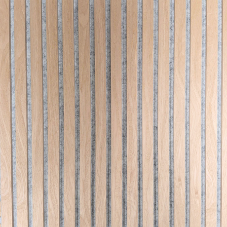 Neutral Collection - Acoustic Wall Panels - Oak on Grey Felt - Square/Straight- 60cm x 60cm (6 pack)