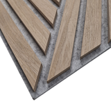 Neutral Collection - Acoustic Wall Panels - Oak on Grey Felt - Square/Mix- 60cm x 60cm (6 pack)