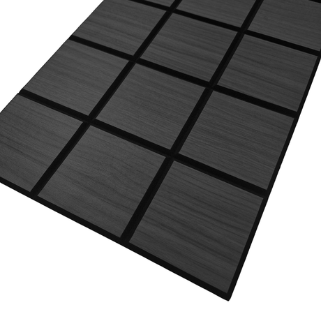 Superlightweight Grid- Self Adhesive Acoustic Wall Panels - 120cm x 30cm (4 pack) - Black Oak