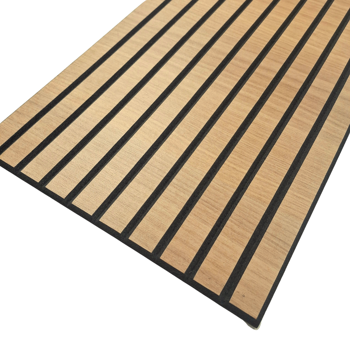 Superlightweight Slatted - Self Adhesive Acoustic Wall Panels - 120cm x 30cm (4 pack) - Walnut