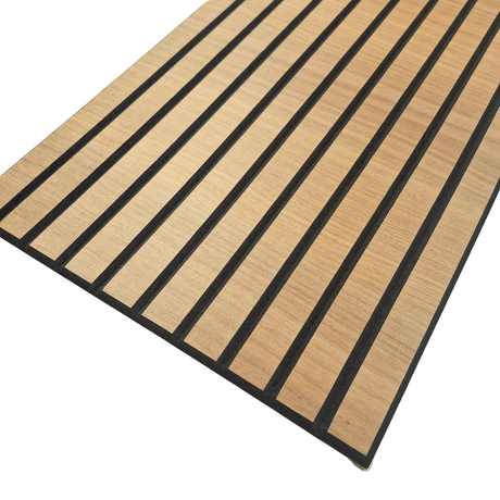 Superlightweight Slatted - Self Adhesive Acoustic Wall Panels - 120cm x 30cm (4 pack) - Walnut