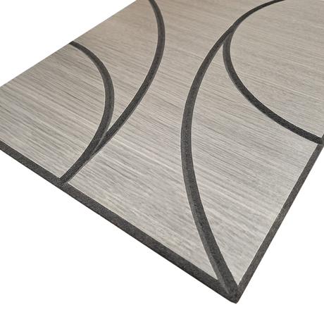 Superlightweight Spiral - Self Adhesive Acoustic Wall Panels - 120cm x 30cm (4 pack) - Grey Oak
