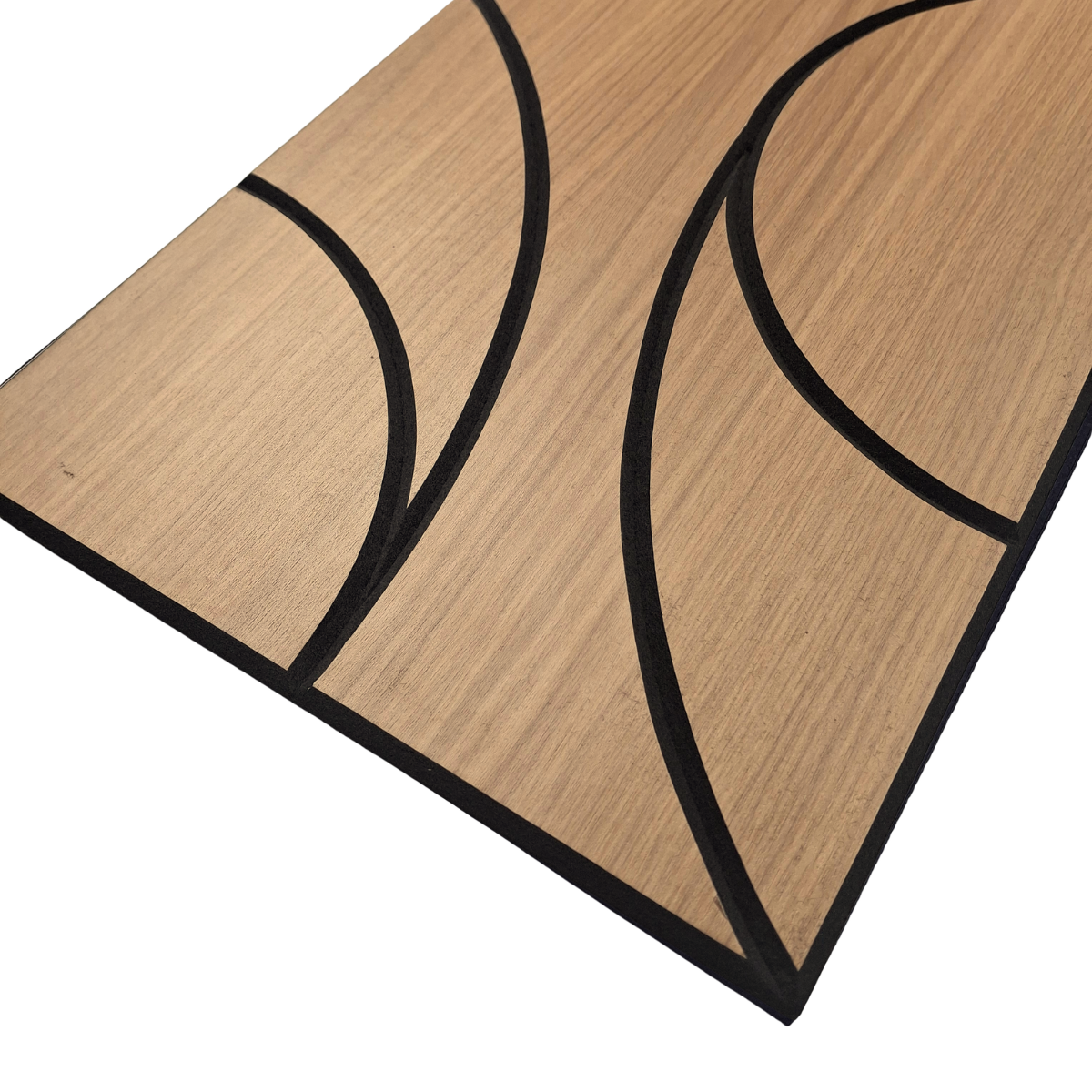 Superlightweight Spiral - Self Adhesive Acoustic Wall Panels - 120cm x 30cm (4 pack) - Walnut