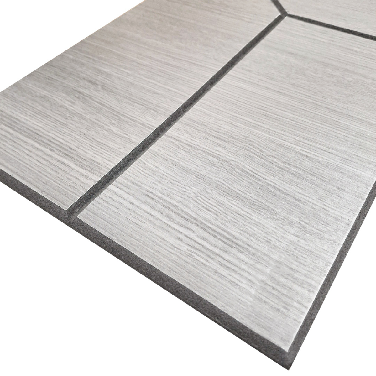Superlightweight Wedge - Self Adhesive Acoustic Wall Panels - 120cm x 30cm (4 pack) - Grey Oak