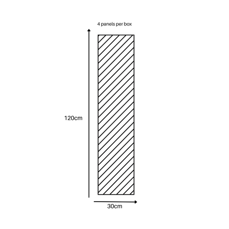 Superlightweight Herringbone - Self Adhesive Acoustic Wall Panels - 120cm x 30cm (4 pack)