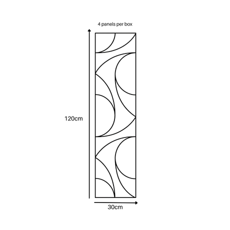 Superlightweight Spiral - Self Adhesive Acoustic Wall Panels - 120cm x 30cm (4 pack)