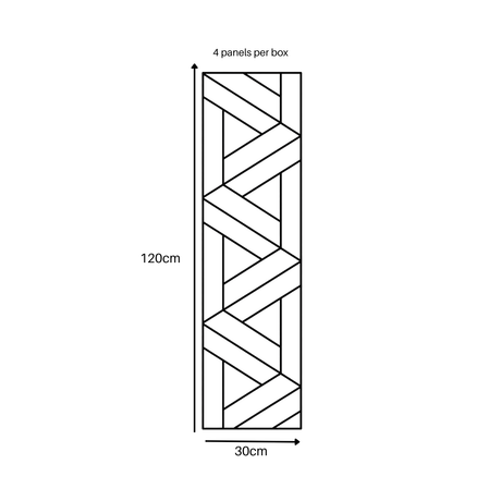 Superlightweight Lattice - Self Adhesive Acoustic Wall Panels- 120cm x 30cm (4 pack)