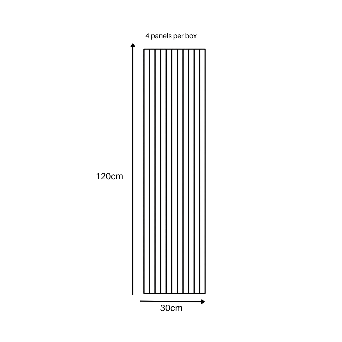 Superlightweight Slatted - Self Adhesive Acoustic Wall Panels - 120cm x 30cm (4 pack)