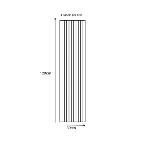 Superlightweight Slatted - Self Adhesive Acoustic Wall Panels - 120cm x 30cm (4 pack)
