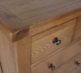 Natural Oak 2 Over 3 Drawer Chest with Traditional Storage