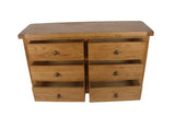 Natural Oak 6 Drawer Chest with Spacious Bedroom Storage