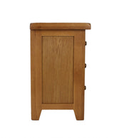 Rustic Oak 3 Drawer Bedside Table with Storage