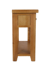Natural Oak 2 Drawer Console Table with Open Storage Shelf