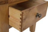 Natural Solid Oak 1 Drawer Lamp Table with Rounded Corners