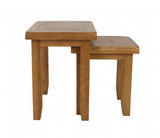 Natural Oak Compact Living Room Nest of 2 Tables