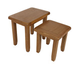 Natural Oak Compact Living Room Nest of 2 Tables