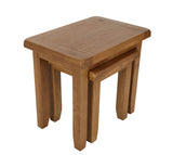 Natural Oak Compact Living Room Nest of 2 Tables