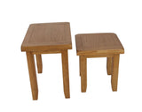 Natural Oak Compact Living Room Nest of 2 Tables