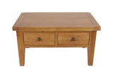 Natural Oak Rectangular Coffee Table with 2 Drawers