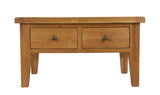 Natural Oak Rectangular Coffee Table with 2 Drawers