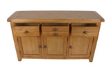 Natural Oak Large 3 Door 4 Drawer Sideboard Cabinet