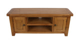 Natural Oak Large 2 Door TV Unit with Open Shelving