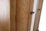 Natural Oak Large 3 Door Wardrobe with Mirror Door and 4 Storage Drawers