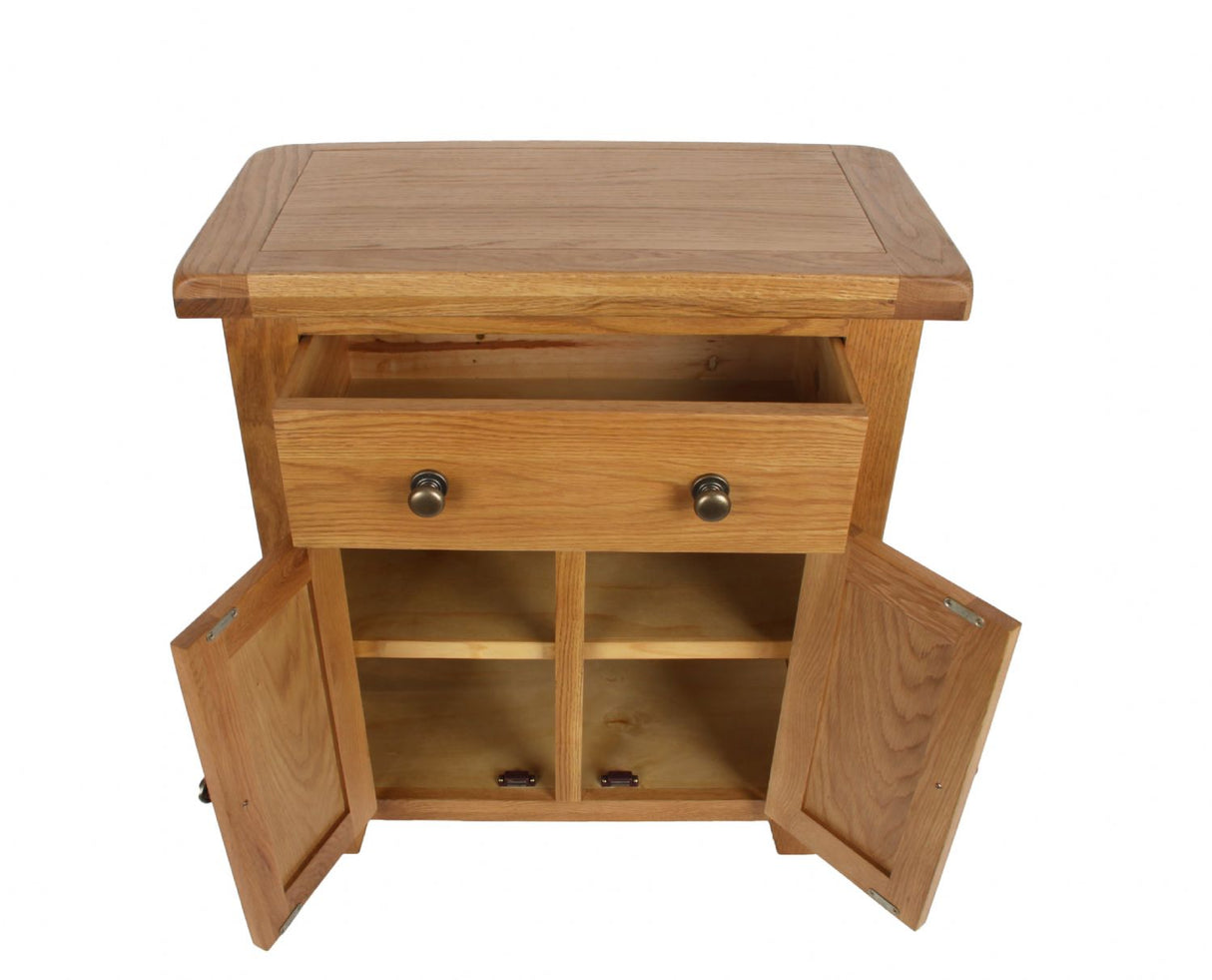 Natural Oak Mini Sideboard with 1 Drawer and 2 Door Cupboard