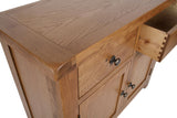 Natural Oak Small 2 Door 2 Drawer Sideboard Cabinet