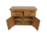 Natural Oak Small 2 Door 2 Drawer Sideboard Cabinet