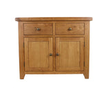 Natural Oak Small 2 Door 2 Drawer Sideboard Cabinet