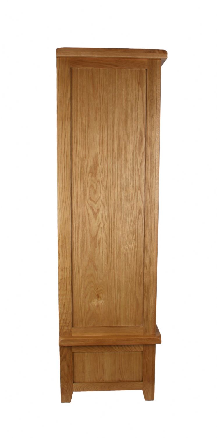 Natural Oak 2 Door Double Wardrobe with Storage Drawer
