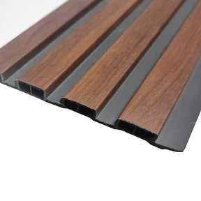 WPC Wall Panels - Wood Effect Slatted Wall Panels - 235cm x 15cm (14 pack) - Dark Oak