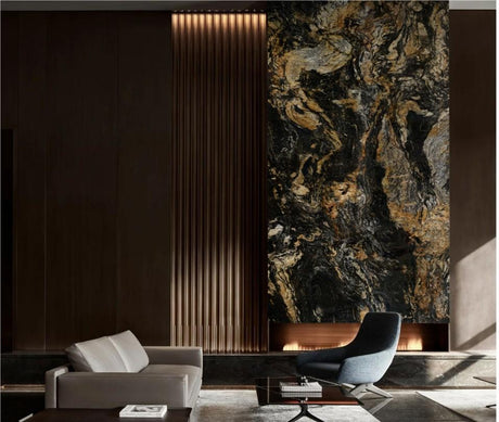 Gold and Black Marble Decorative PVC Wall Panel