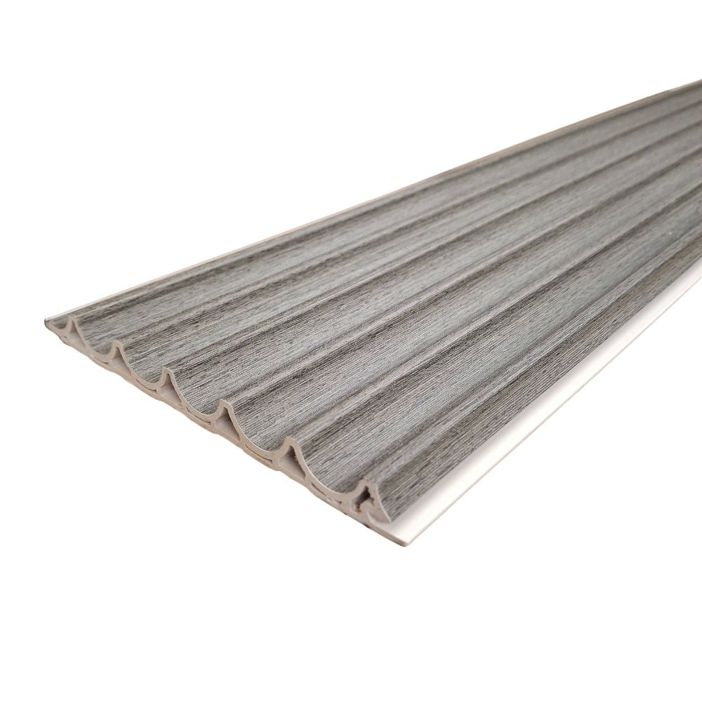 WPC Wall Panels - Wood Effect Wave Wall Panels - 235cm x 16cm (10 pack) - Ash Grey